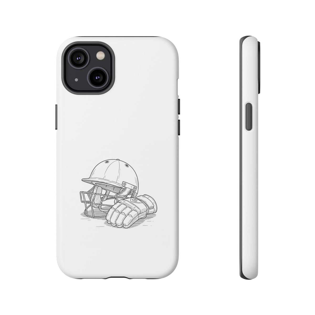 Phone Case, Cricket Gloves & Helmet Sketch, Tough Case