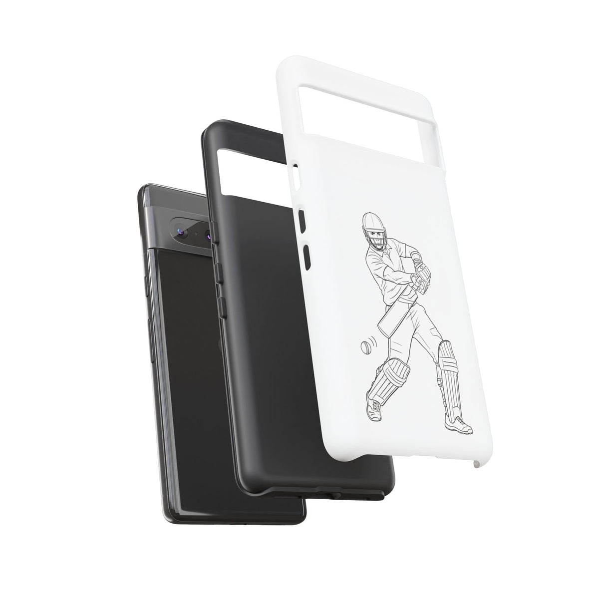 Phone Case, Cricket Batsman Sketch, Tough Case