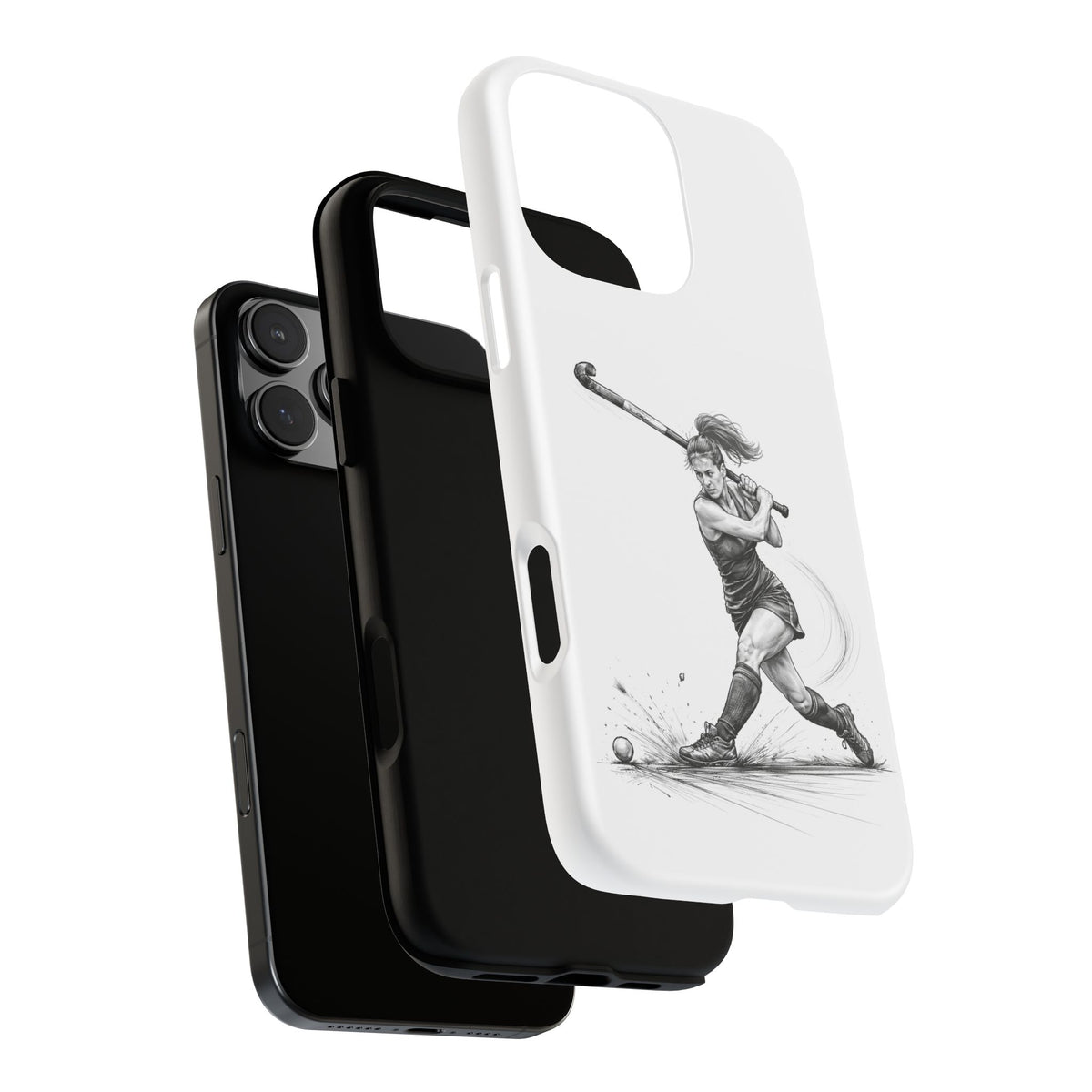 Phone Case, Hockey, Female Player "Tomahawk" shot design, Tough Case