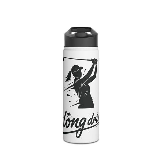 Water Bottle, Golf, Long Drive Female Golfer image, Stainless Steel