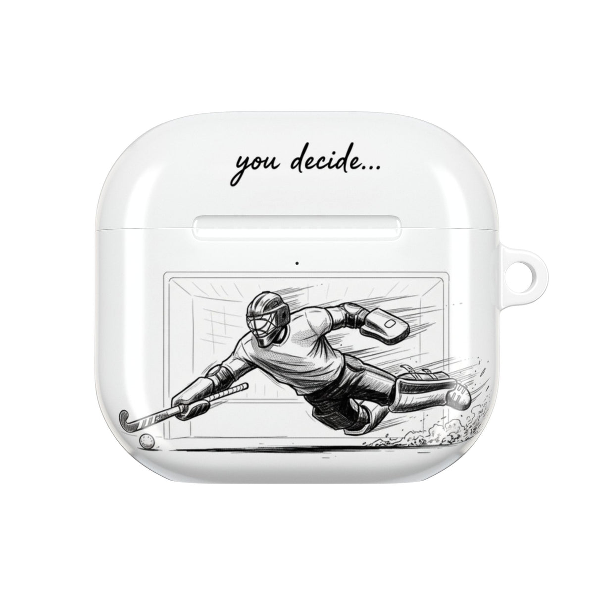AirPods Case Protective Cover  - Hockey Goalie Design | Hero or Villain -  'You Decide'