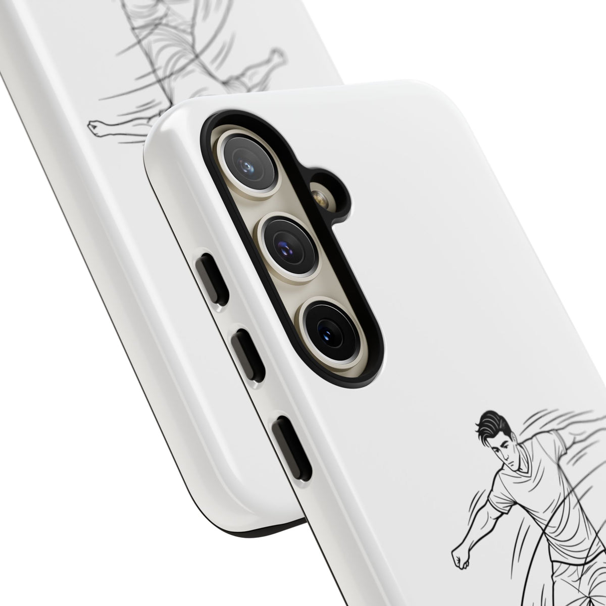 Phone Case, Football Free Kick / Strike Minimalist sketch Design, Tough Case