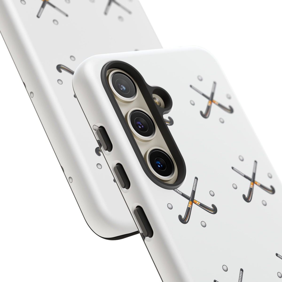 Phone Case, Hockey Repeated Crossed Sticks & Balls Pattern, Tough Case