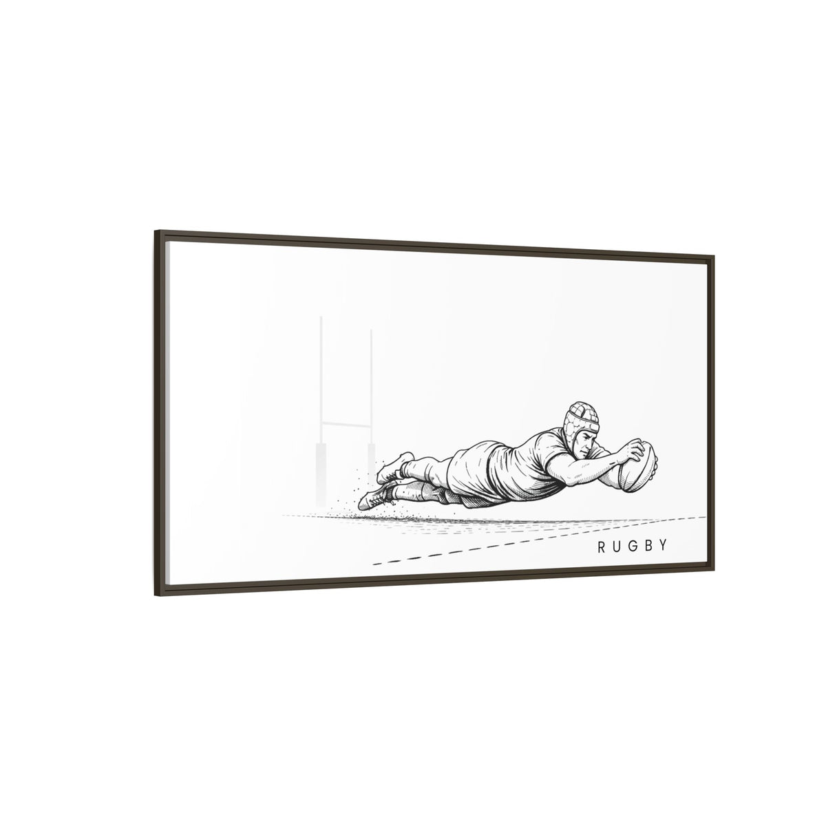 Print, Rugby Try, Matte Canvas Framed Wall Art