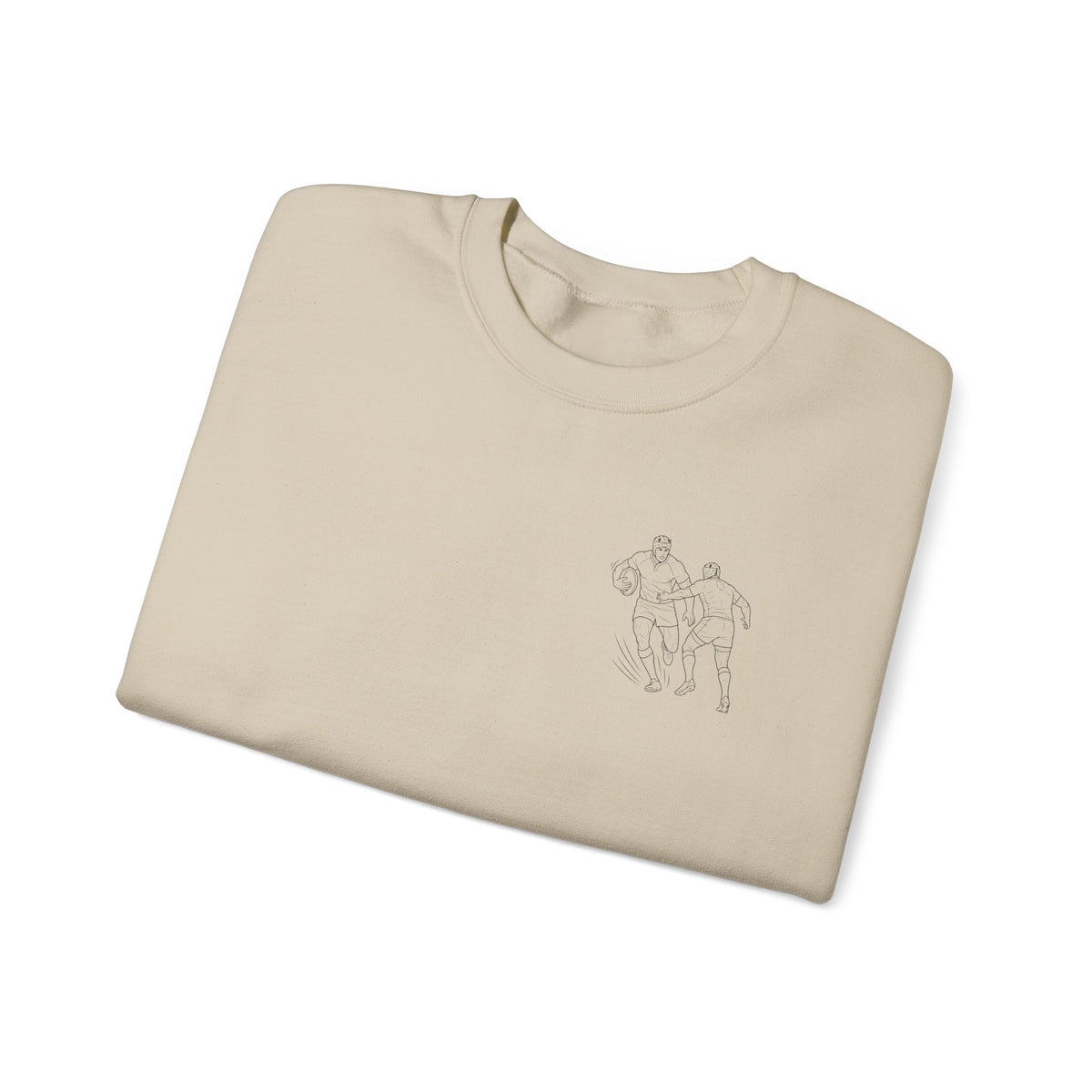 Sweatshirt, Unisex Crewneck, Rugby Minimalist Line Art Design, Cotton, Various Colours