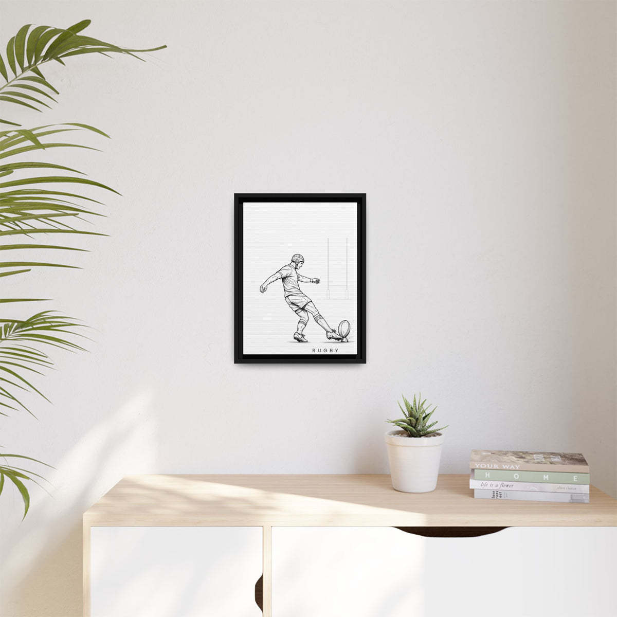 Print, Rugby Conversion Kick, Matte Canvas Print Framed Art