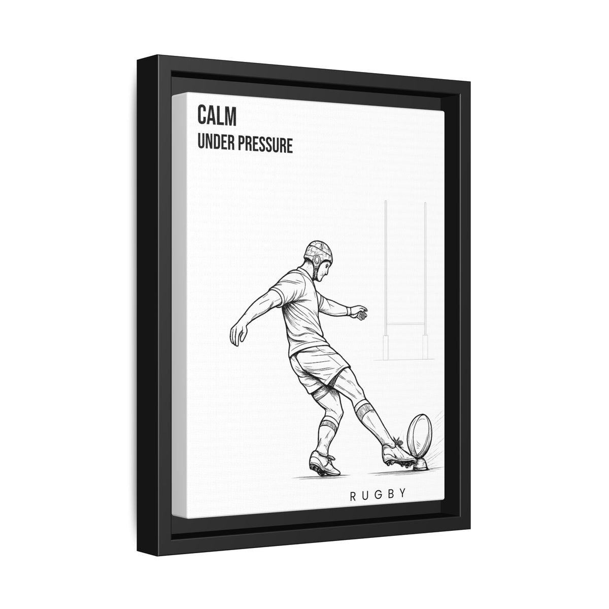 Print, Rugby Conversion Kick - Calm Under Pressure, Matte Canvas Print Framed Art