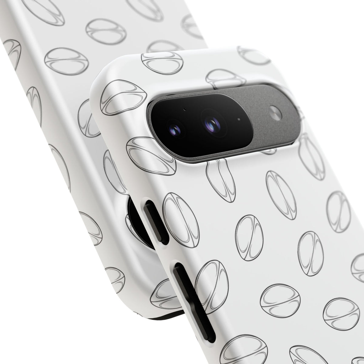 Phone Case, Rugby Ball Minimalist Sketch Pattern, Tough Case