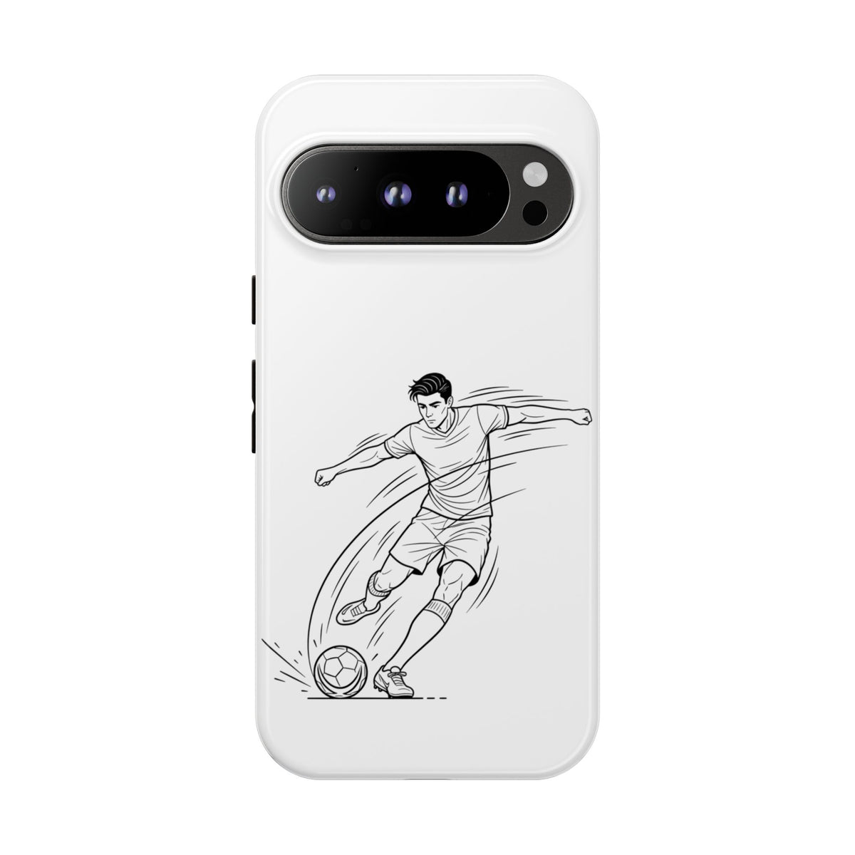 Phone Case, Football Free Kick / Strike Minimalist sketch Design, Tough Case