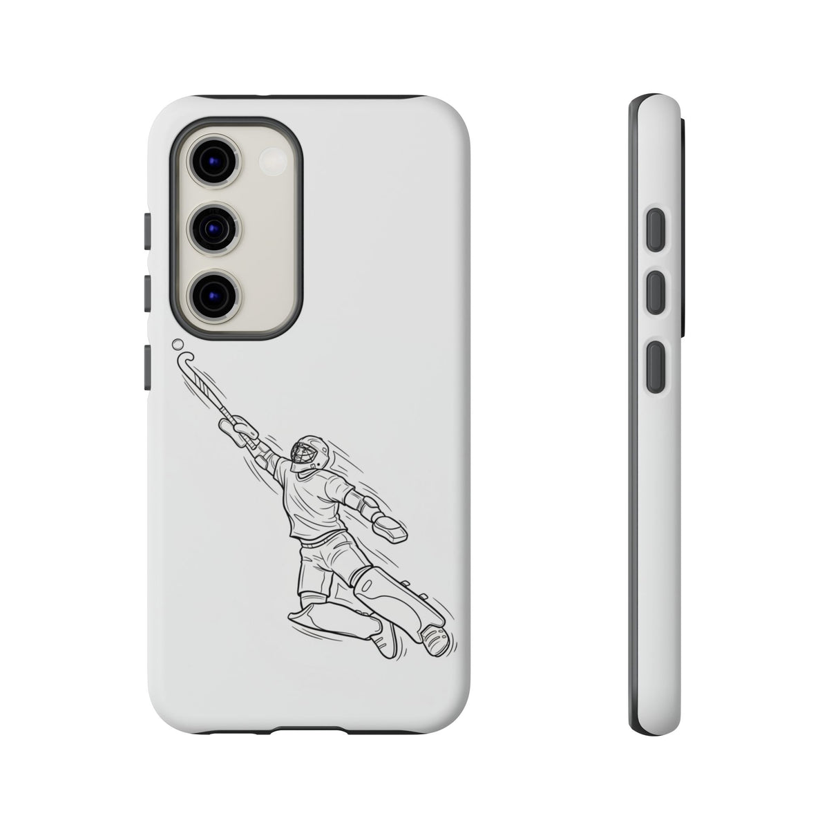 Hockey Goalkeeper Sketch Phone Case — Minimalist Sports Protective Cover