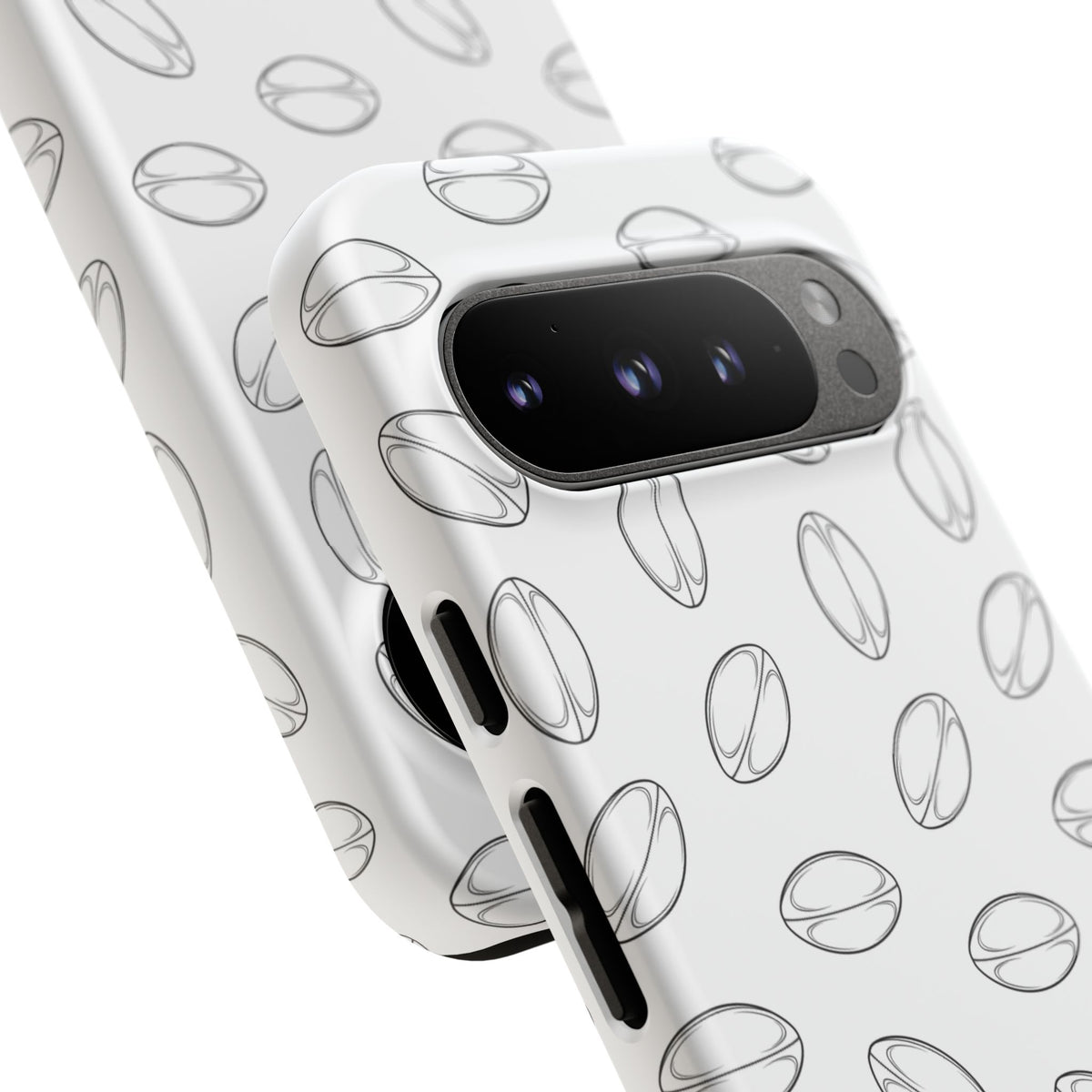 Phone Case, Rugby Ball Minimalist Sketch Pattern, Tough Case