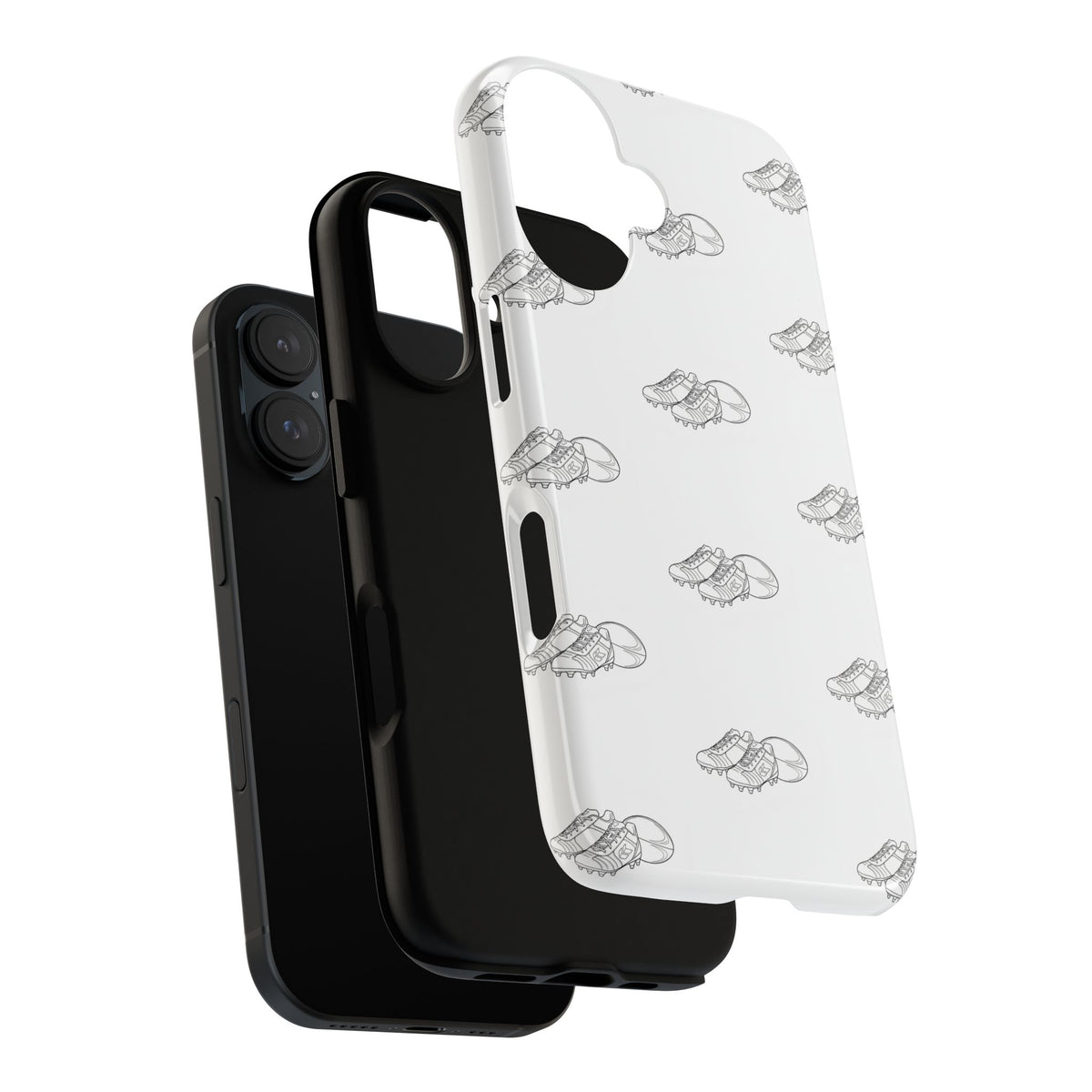 Phone Case Rugby Boots & Ball Repeat Pattern Tough Cases