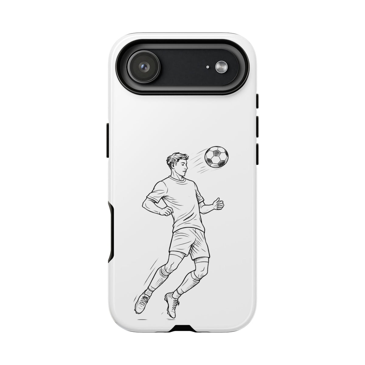 Phone Case, Football Chest-control Minimalist sketch Design, Tough Case
