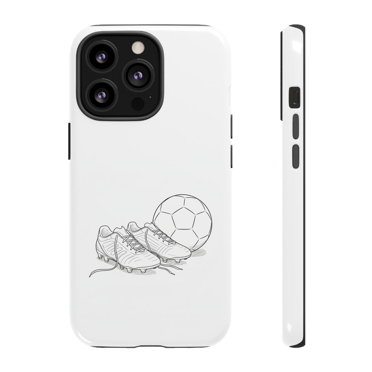 Phone Case, Football Boots & Ball Sketch , Tough Case