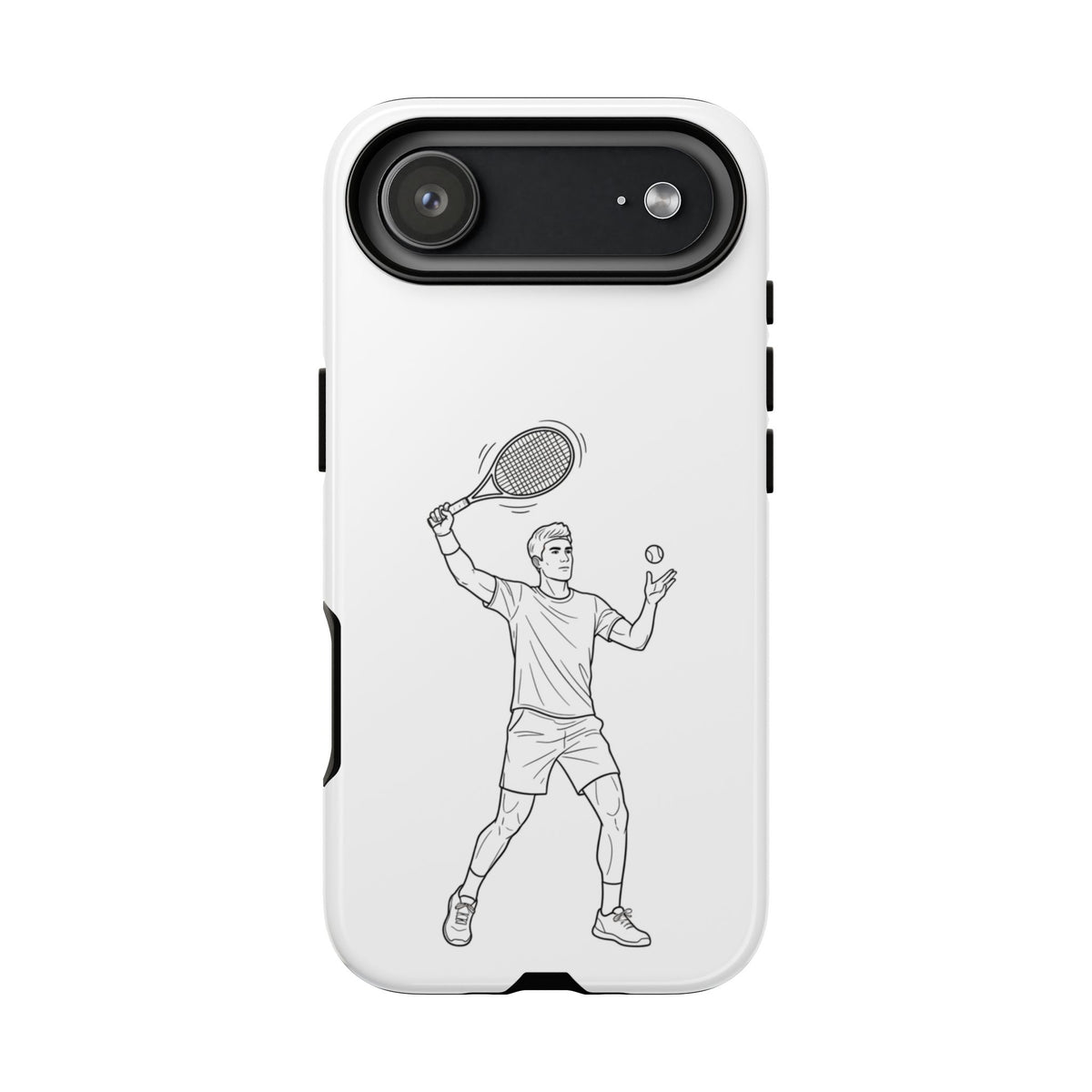 Phone Case, Racket Sports, Tennis Player overhead shot Design, Tough Case