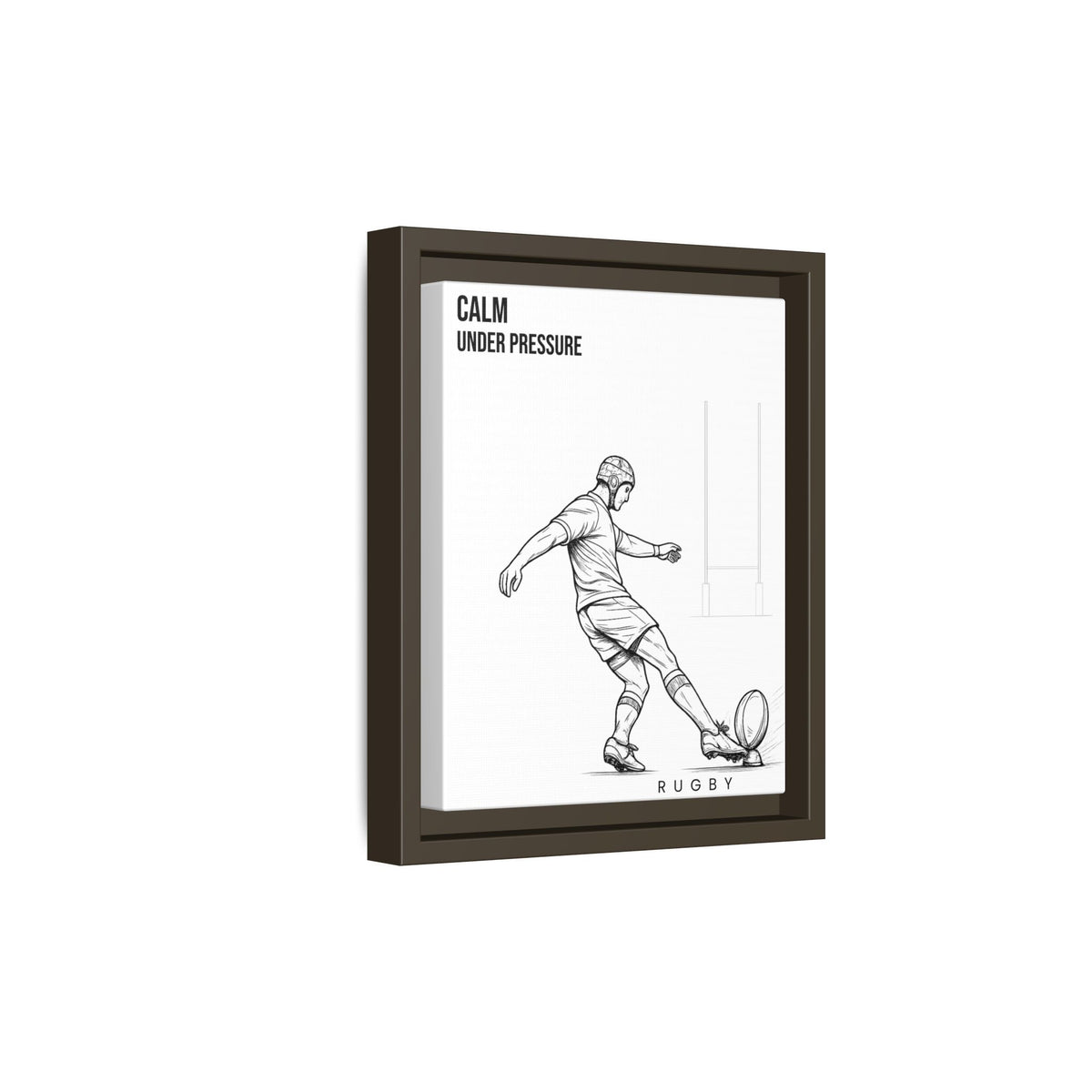 Print, Rugby Conversion Kick - Calm Under Pressure, Matte Canvas Print Framed Art