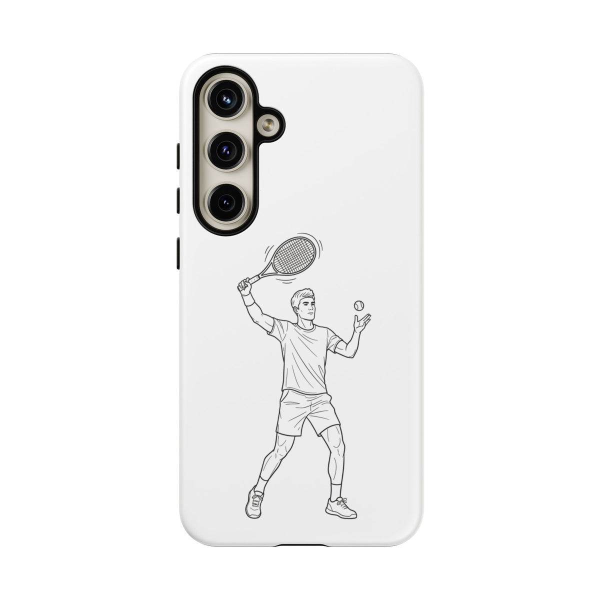 Phone Case, Racket Sports, Tennis Player overhead shot Design, Tough Case