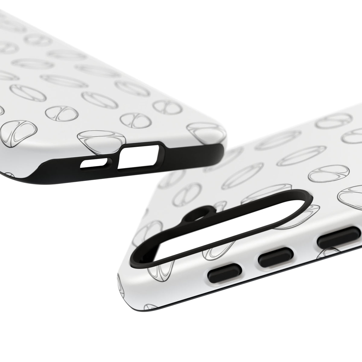Phone Case, Rugby Ball Minimalist Sketch Pattern, Tough Case