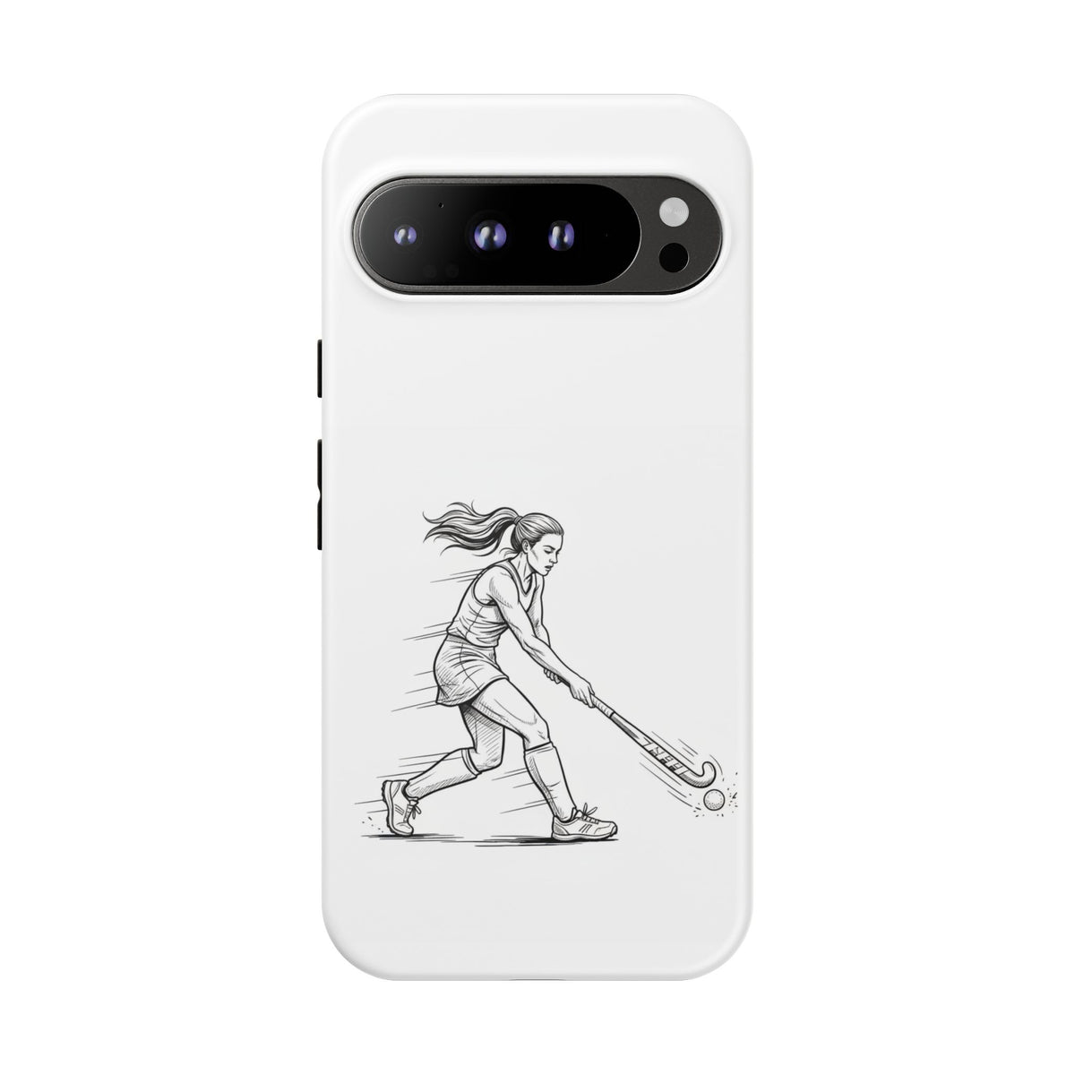 Phone Case, Hockey, Female  Player Minimalist sketch design, Tough Case
