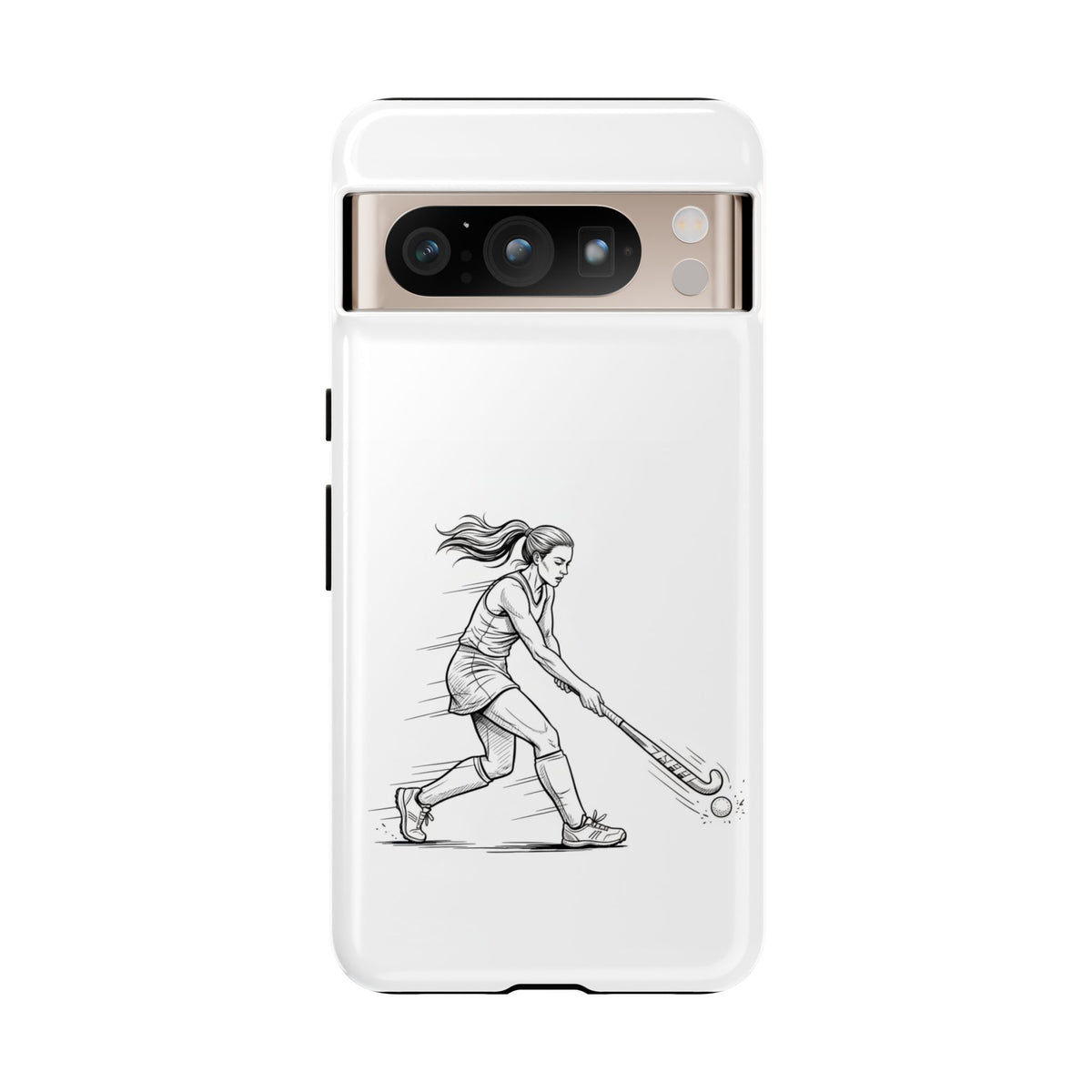 Phone Case, Hockey, Female  Player Minimalist sketch design, Tough Case