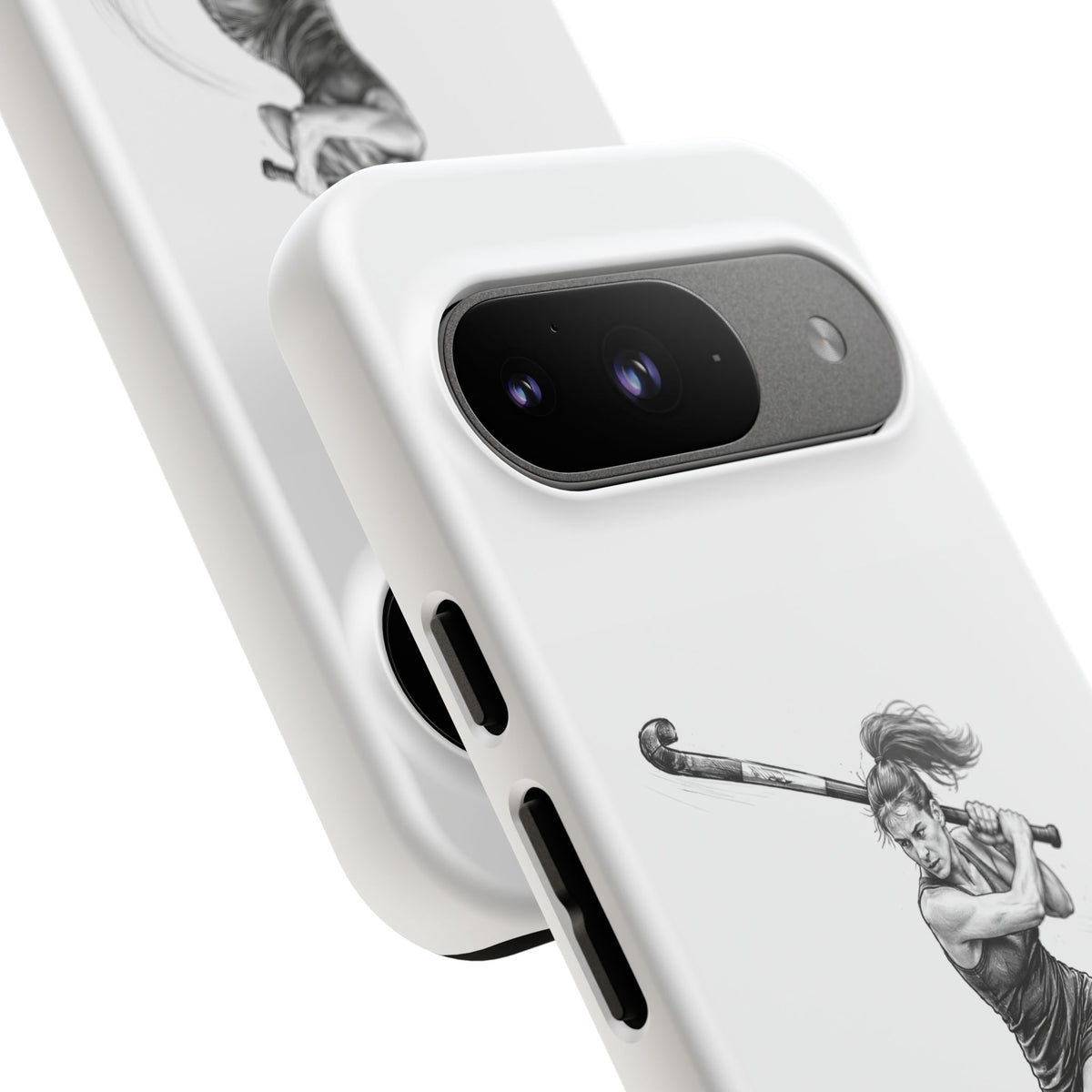 Phone Case, Hockey, Female Player "Tomahawk" shot design, Tough Case