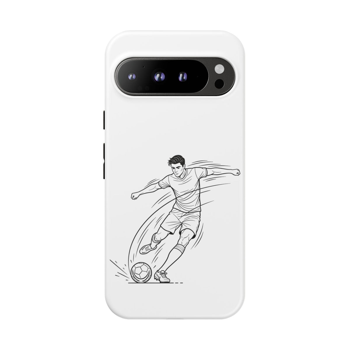 Phone Case, Football Free Kick / Strike Minimalist sketch Design, Tough Case