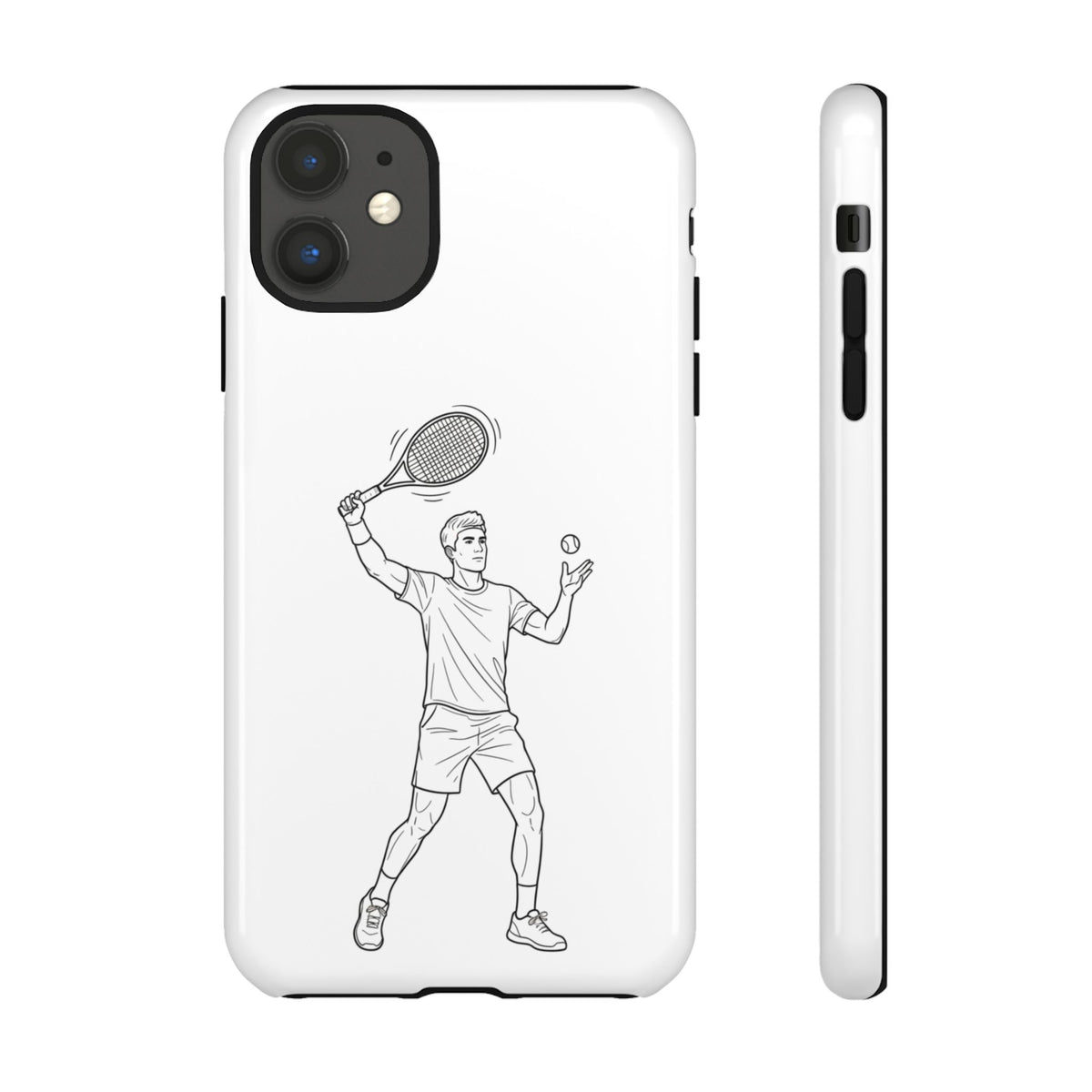 Phone Case, Racket Sports, Tennis Player overhead shot Design, Tough Case