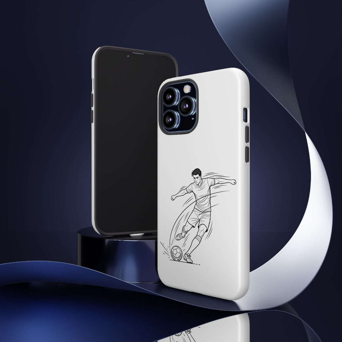 Phone Case, Football Free Kick / Strike Minimalist sketch Design, Tough Case