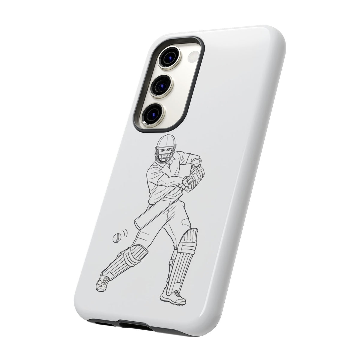 Phone Case, Cricket Batsman Sketch, Tough Case
