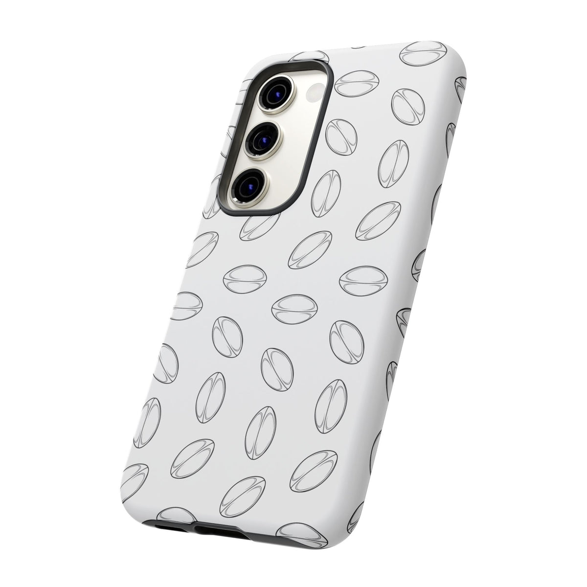 Phone Case, Rugby Ball Minimalist Sketch Pattern, Tough Case