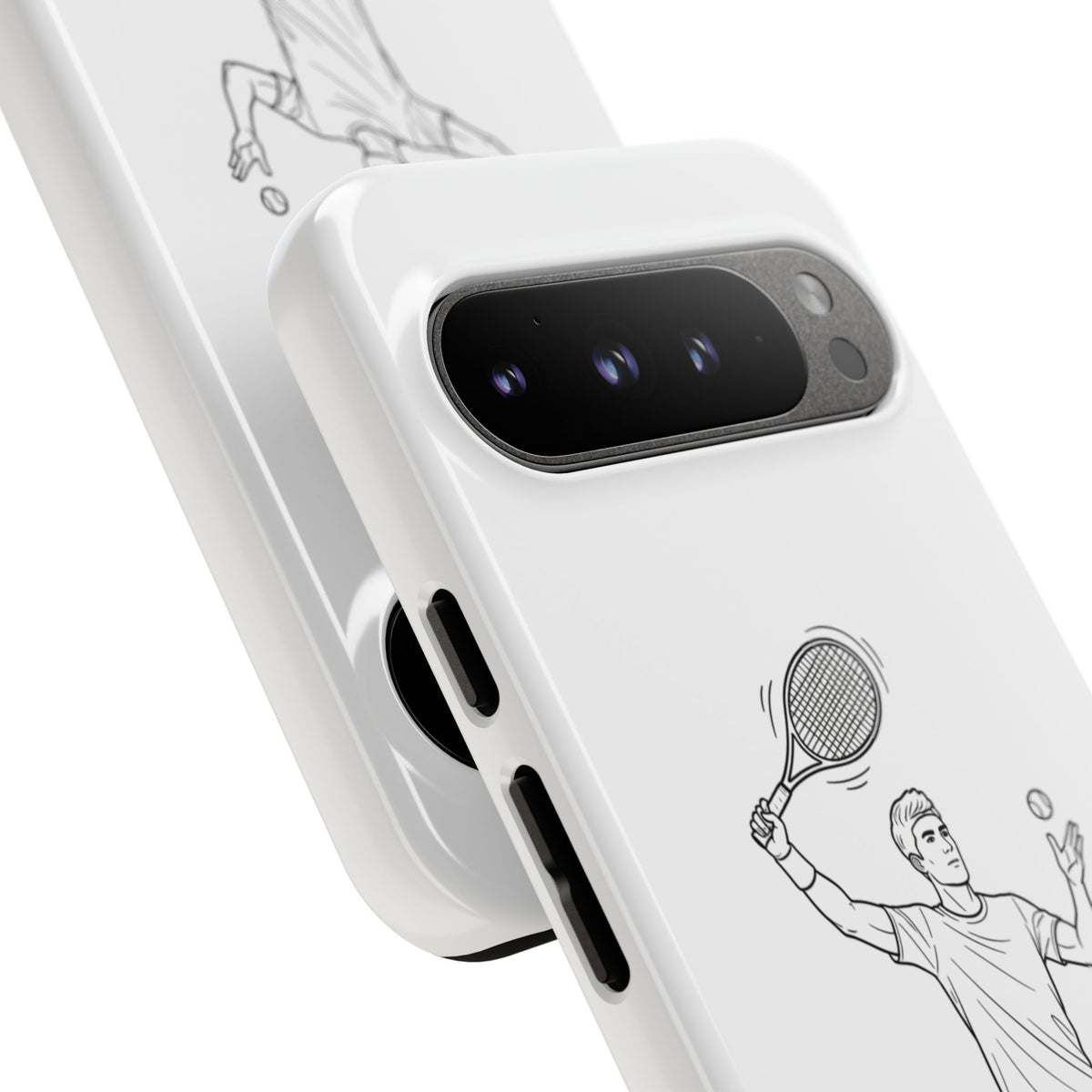 Phone Case, Racket Sports, Tennis Player overhead shot Design, Tough Case