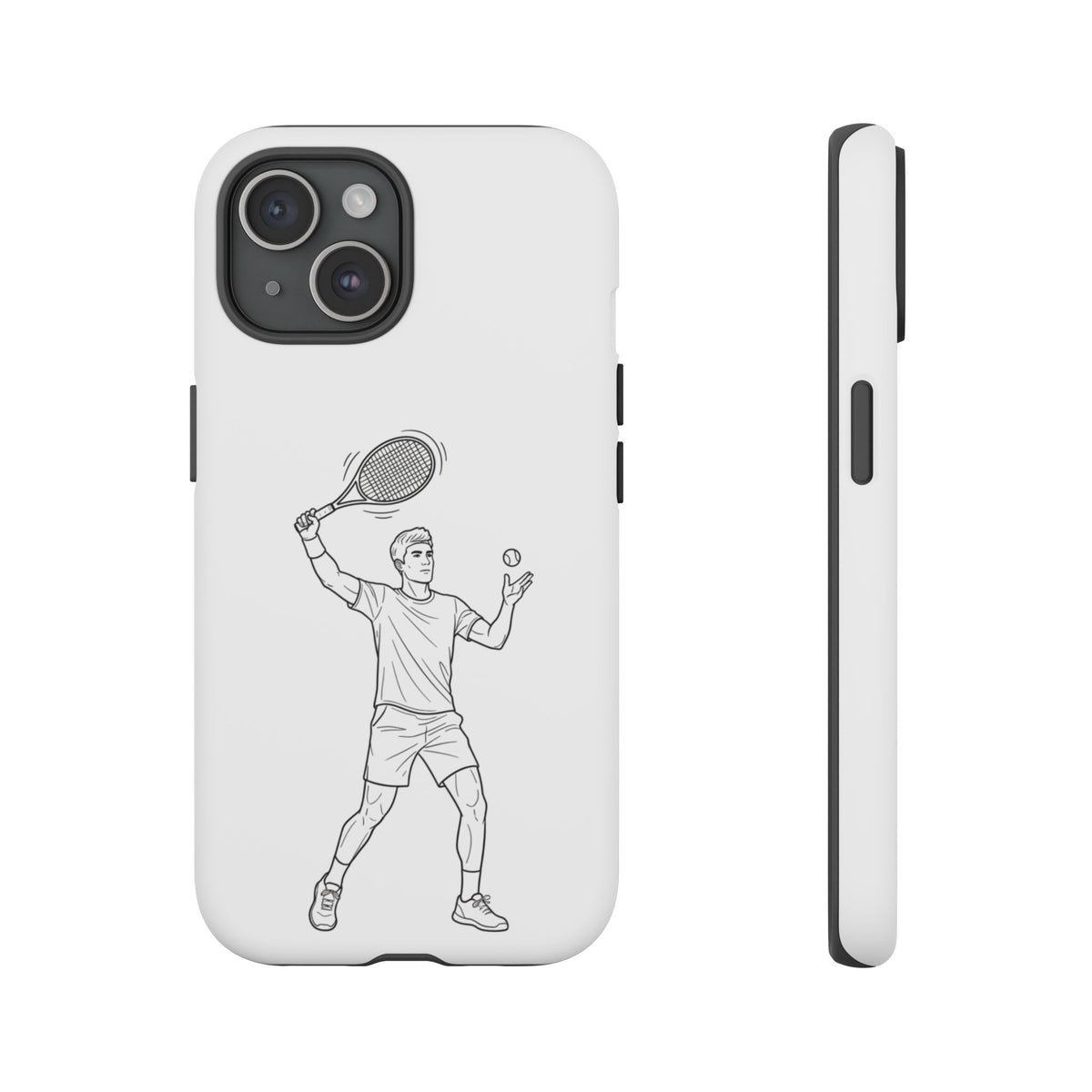 Phone Case, Racket Sports, Tennis Player overhead shot Design, Tough Case