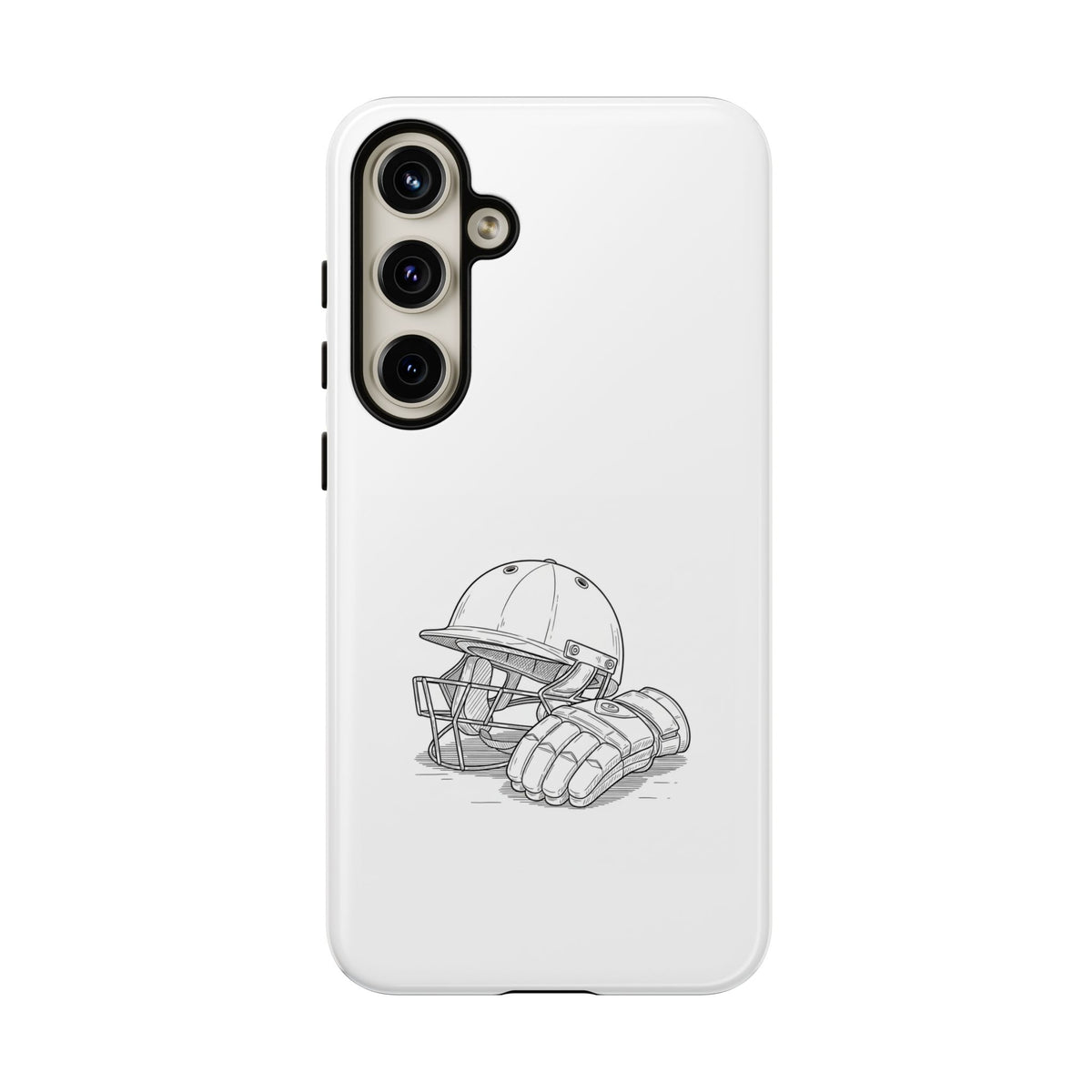 Phone Case, Cricket Gloves & Helmet Sketch, Tough Case