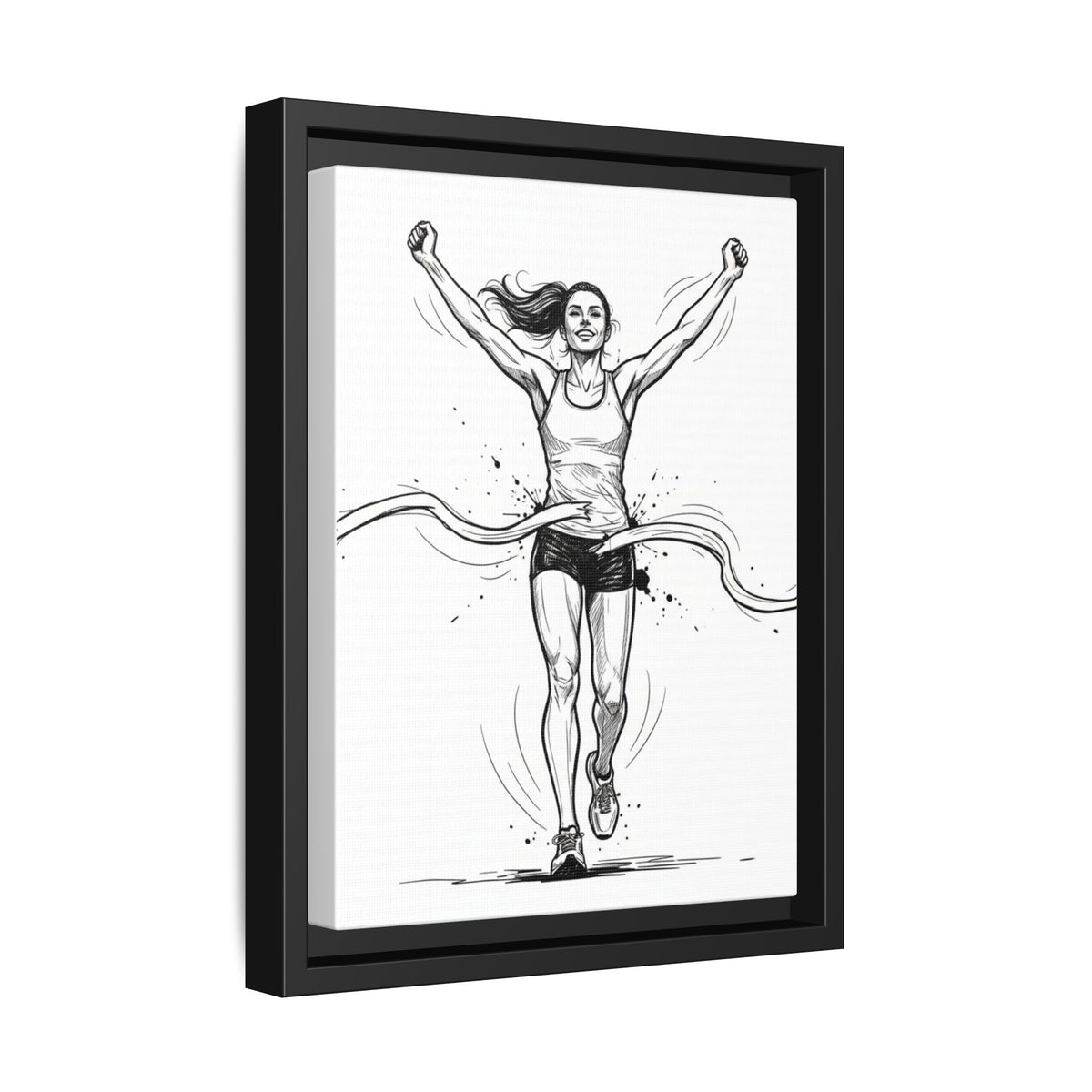 Print, Female Runner, Matte Canvas Framed Wall Art
