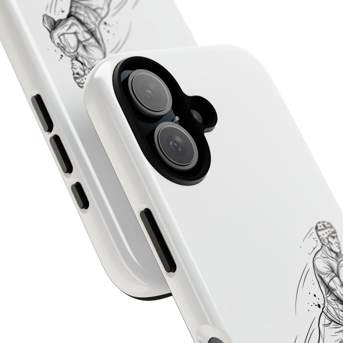 Phone Case, Rugby Try Swan Dive Minimalist Sketch design, Tough Case