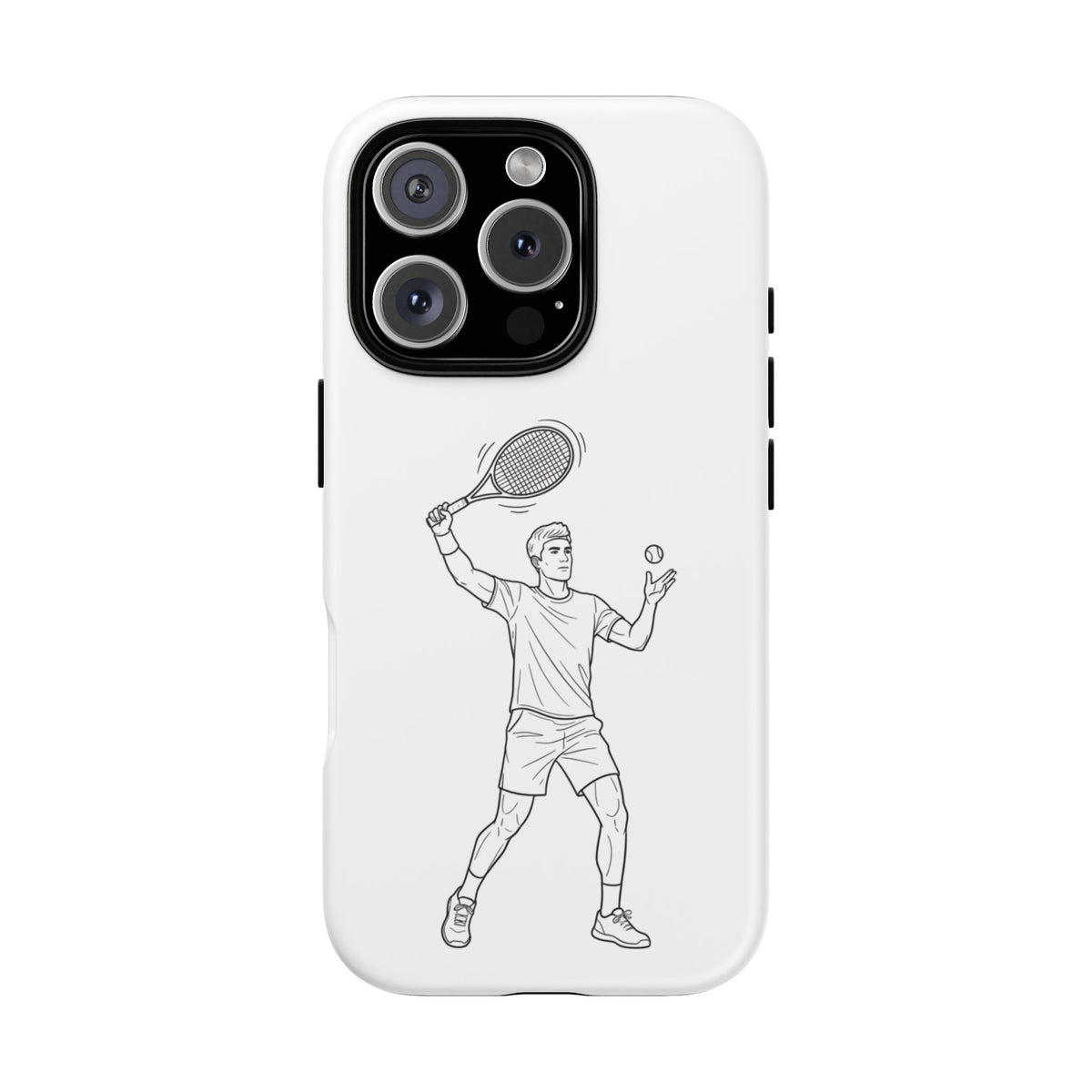 Phone Case, Racket Sports, Tennis Player overhead shot Design, Tough Case