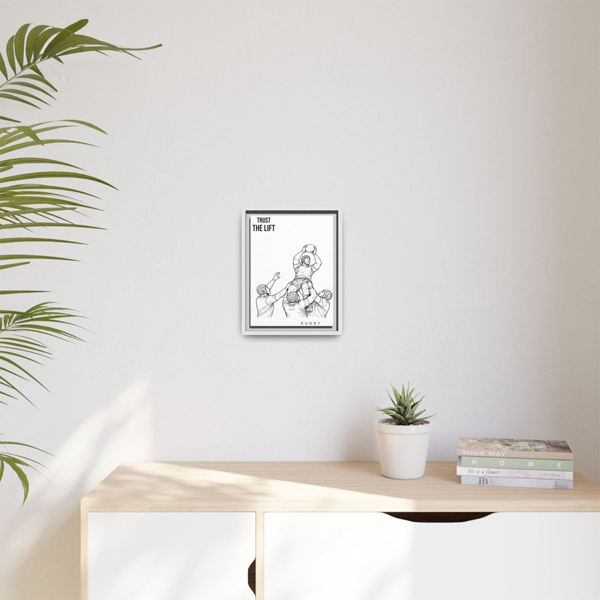 Print, Rugby Line-Out Trust The Lift , Matte Canvas Print Framed Art