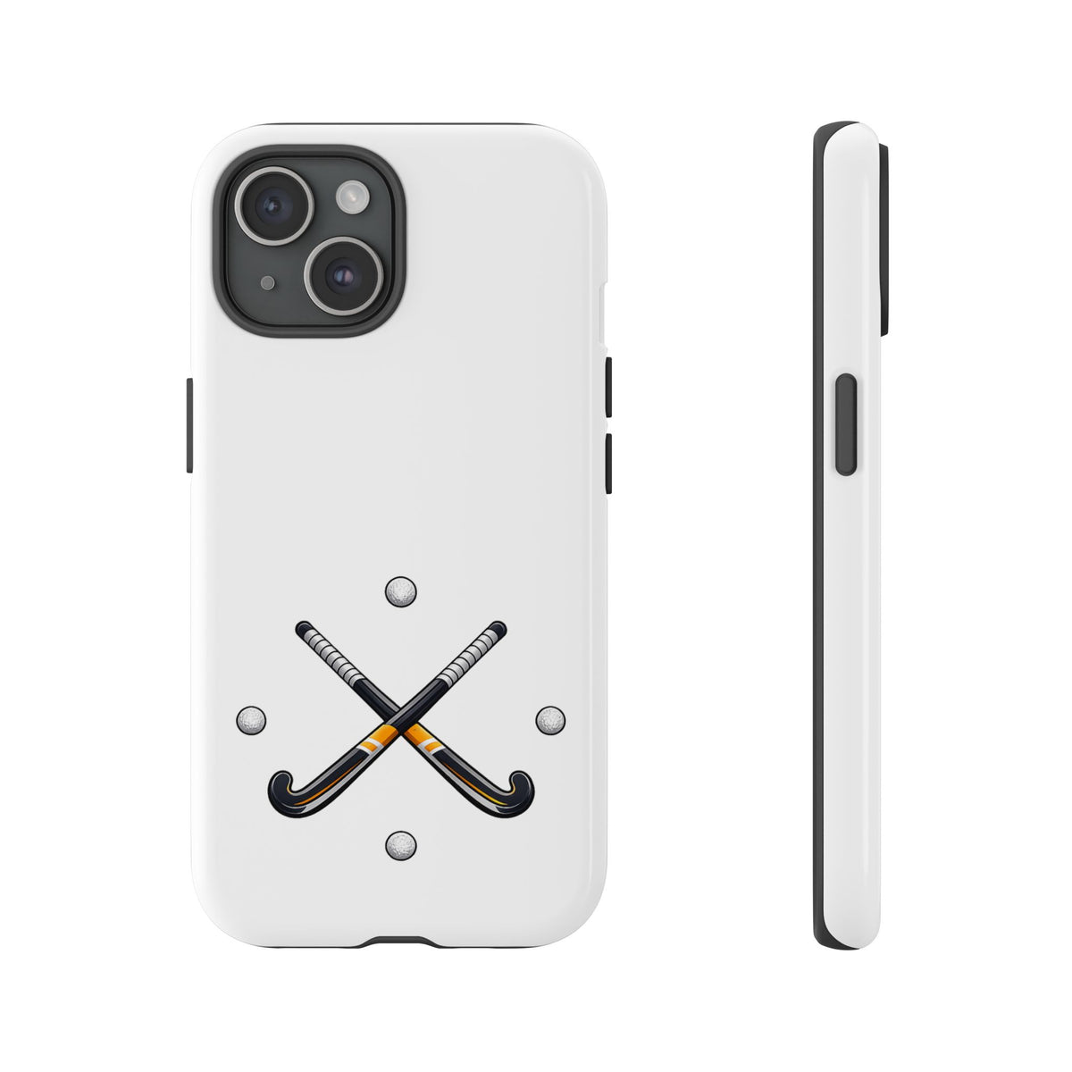 Phone Case, Hockey Crossed Sticks & Balls Design, tough Case