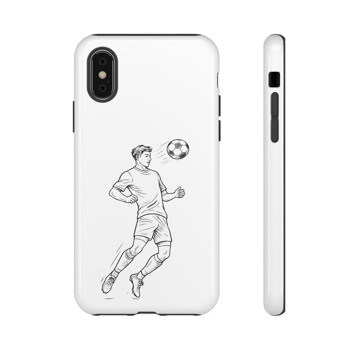 Phone Case, Football Chest-control Minimalist sketch Design, Tough Case