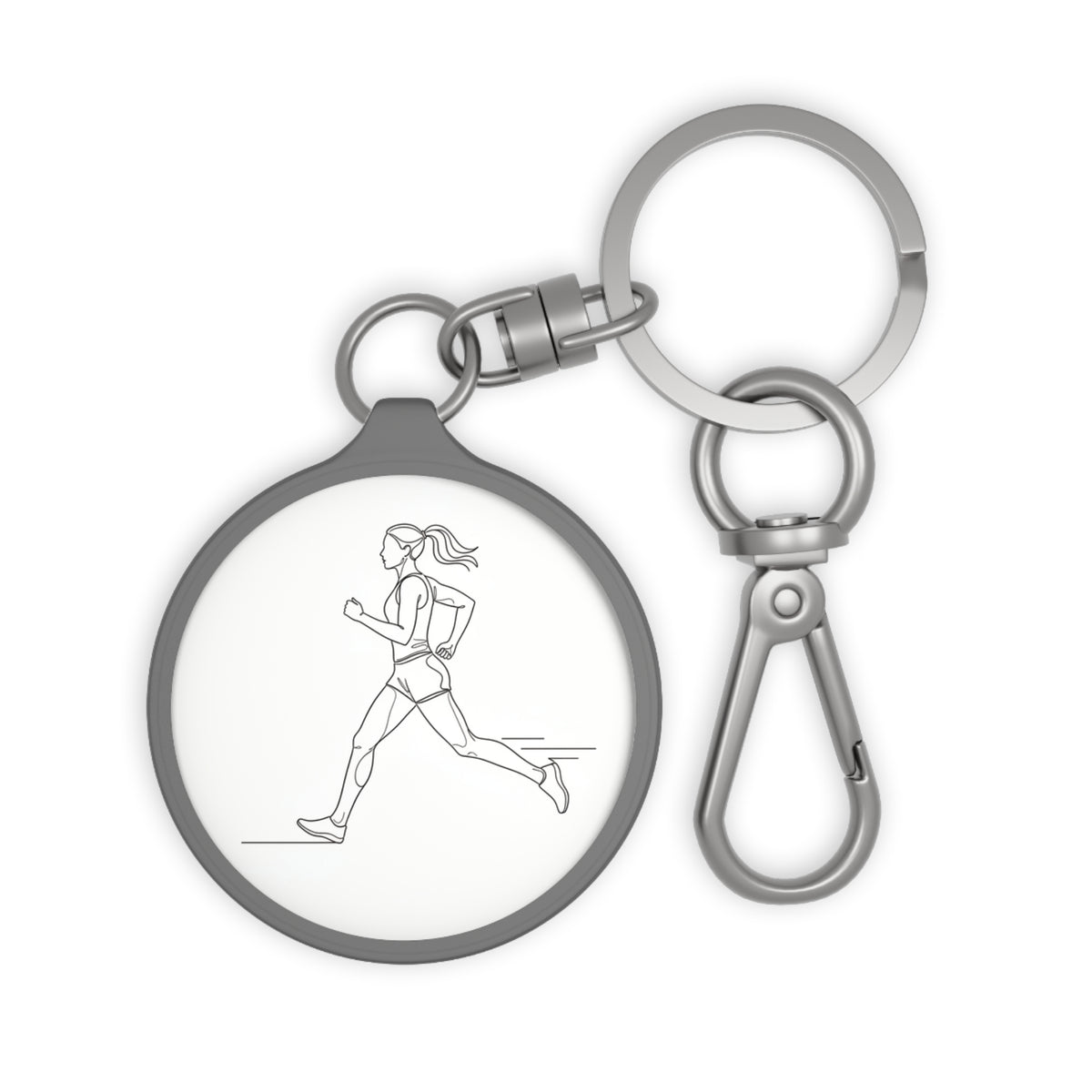 Keyring Bag Tag, Runner, minimalist sketch