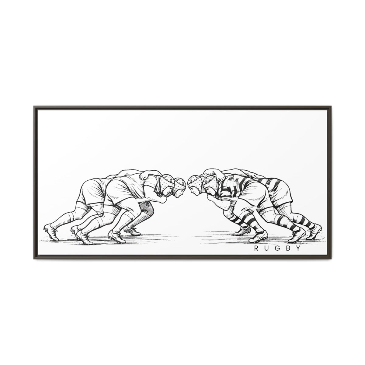 Print, Rugby Scrum,  Matte Canvas Print Framed Art