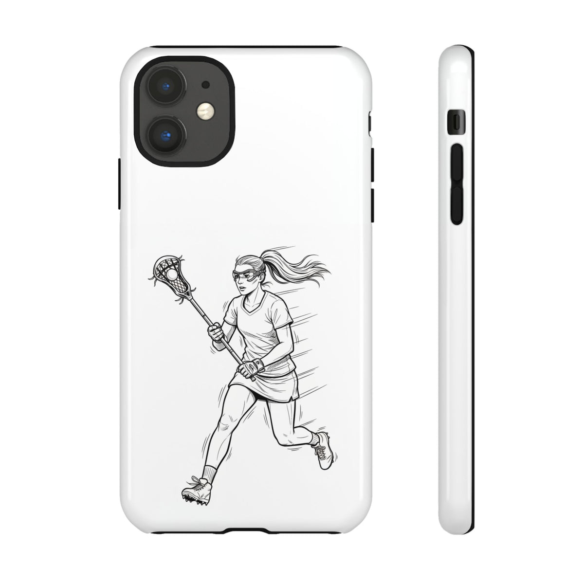 Phone Case, Lacrosse Player Sketch, Tough Case