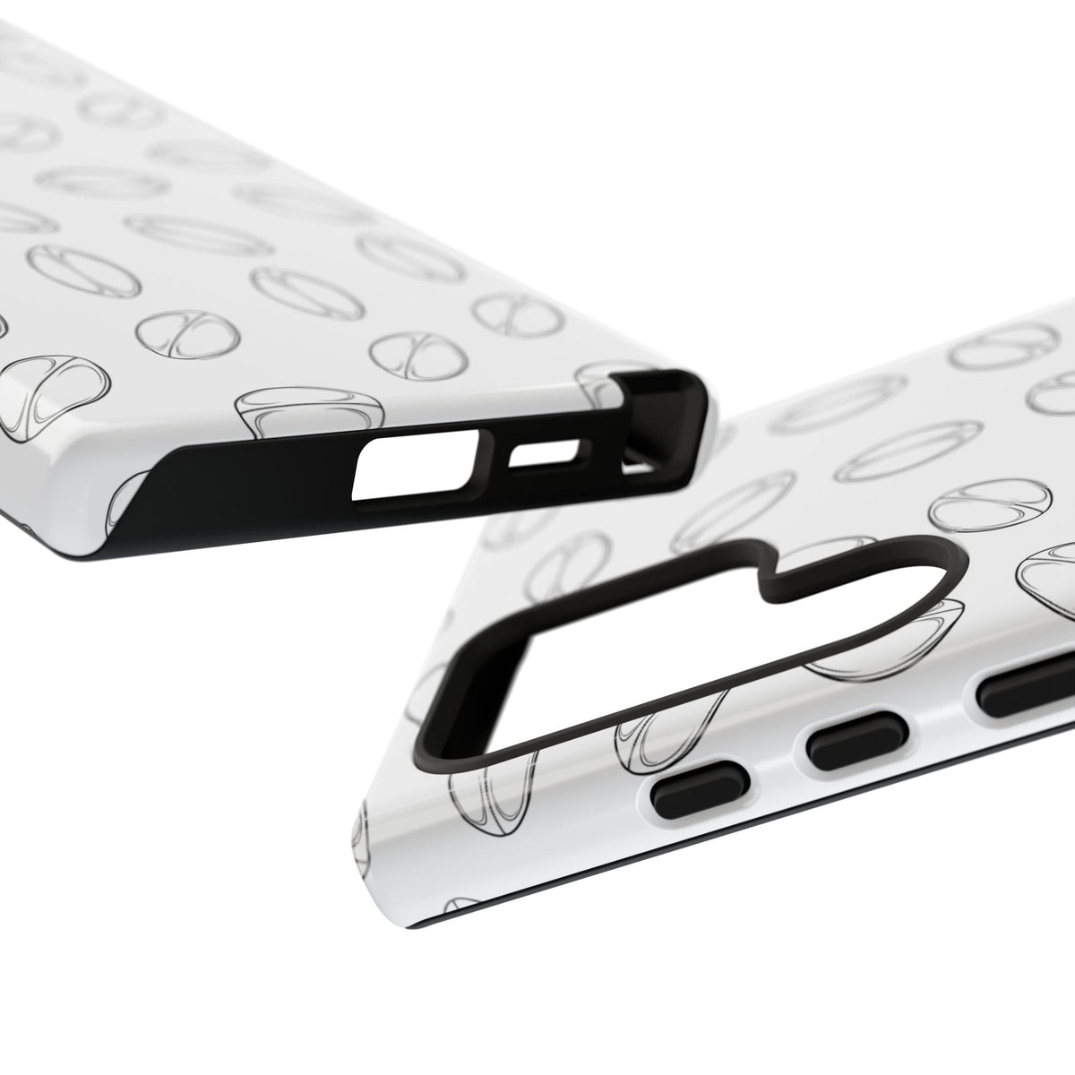 Phone Case, Rugby Ball Minimalist Sketch Pattern, Tough Case