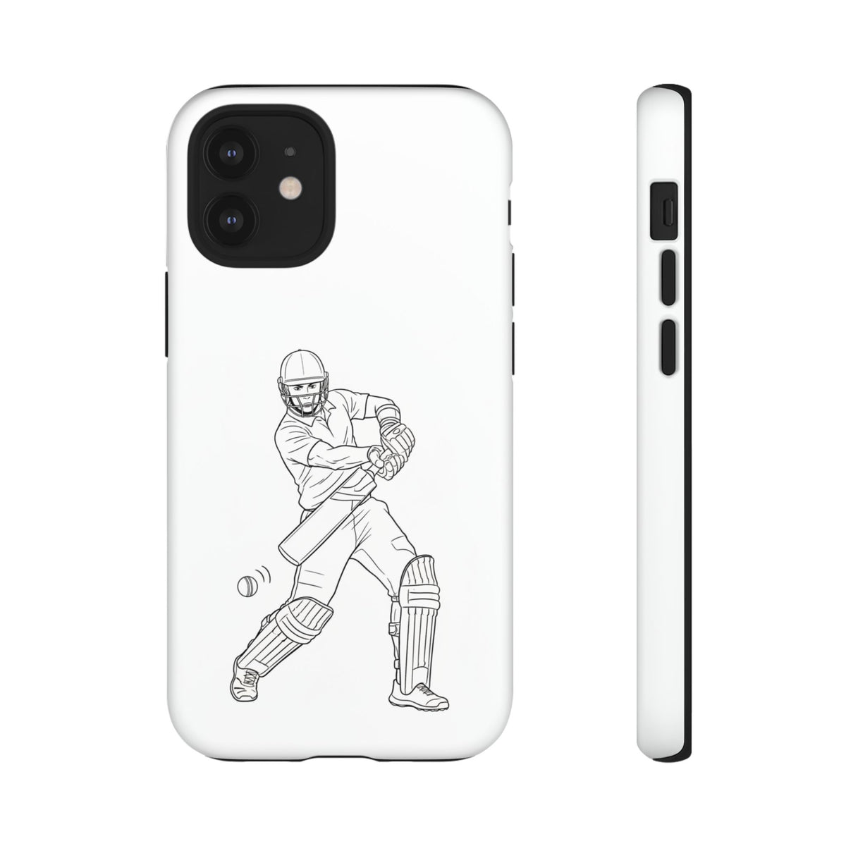 Phone Case, Cricket Batsman Sketch, Tough Case