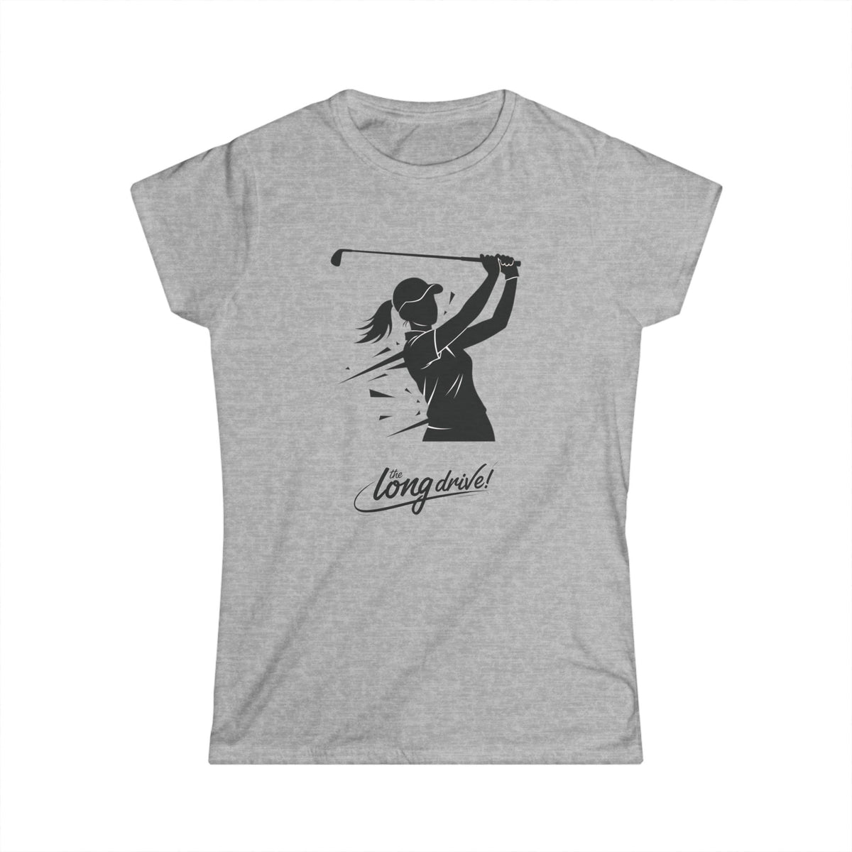 T Shirt, Golf, Female Golfer Long Drive Illustration, Cotton, Various Colours