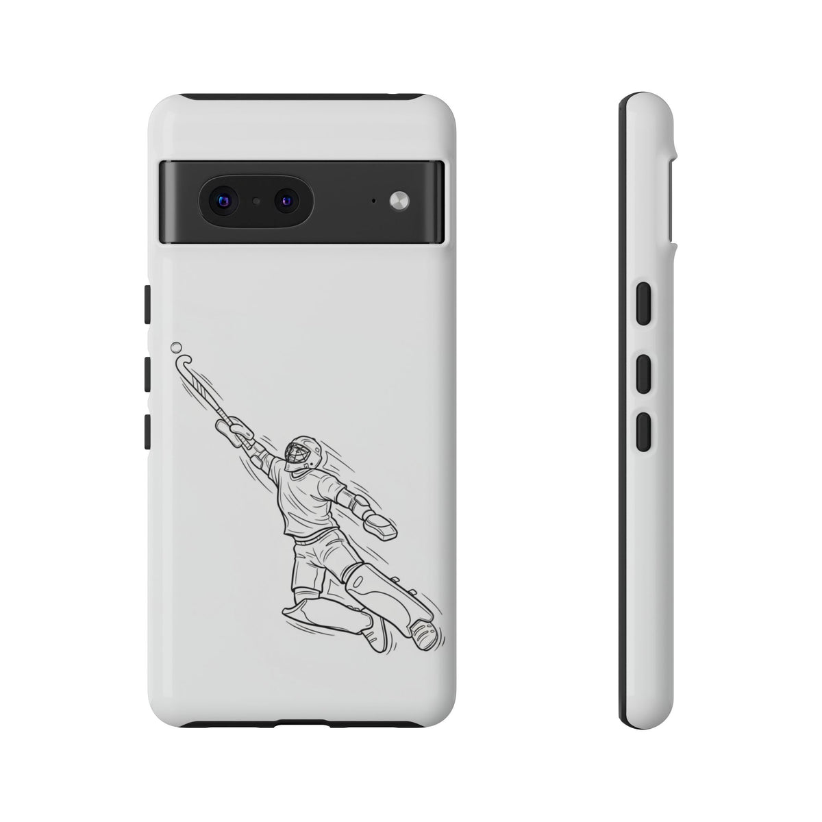 Hockey Goalkeeper Sketch Phone Case — Minimalist Sports Protective Cover