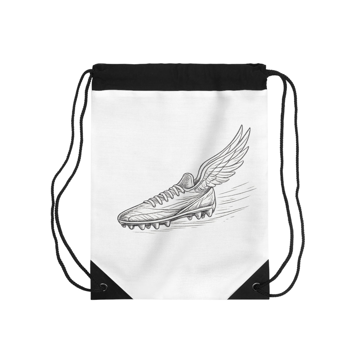 Drawstring Boot Bag, Football, Winged boot design