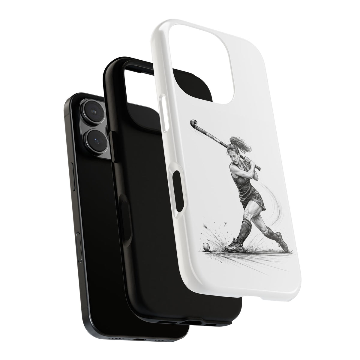 Phone Case, Hockey, Female Player "Tomahawk" shot design, Tough Case