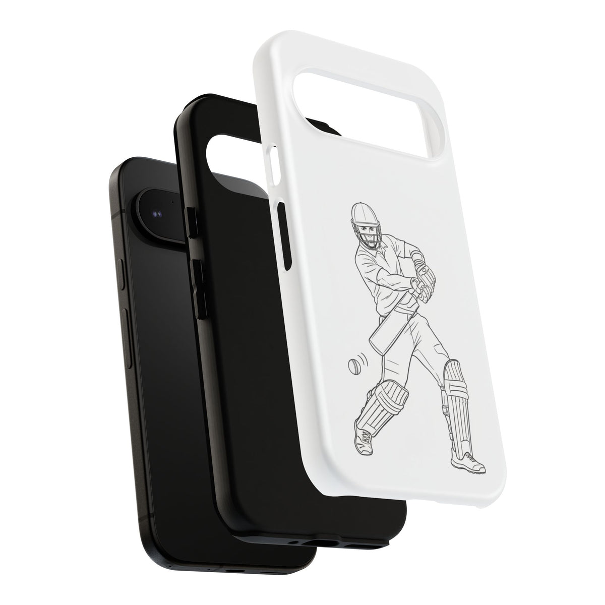 Phone Case, Cricket Batsman Sketch, Tough Case