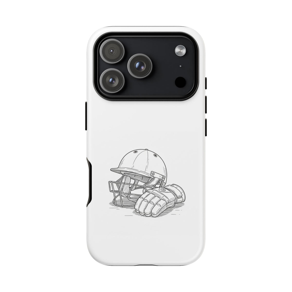 Phone Case, Cricket Gloves & Helmet Sketch, Tough Case